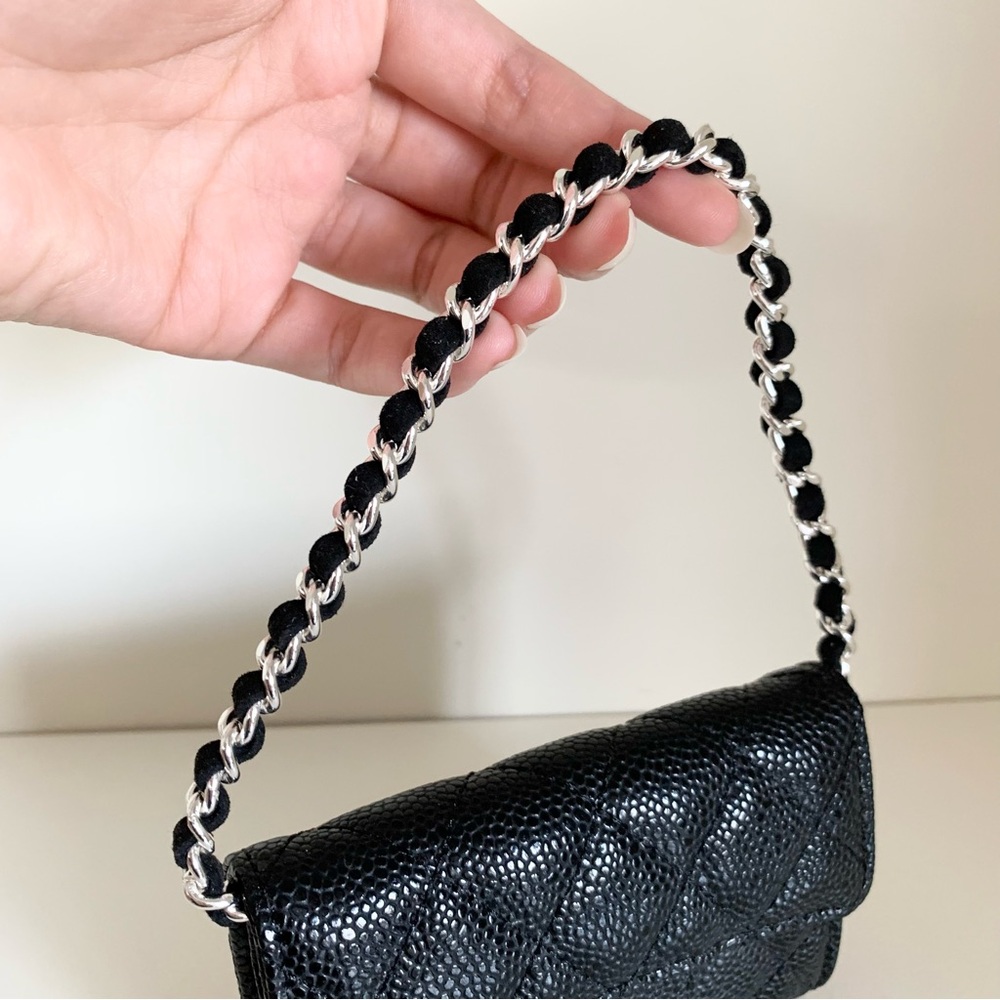 NWOT Silver chain strap for Chanel card case